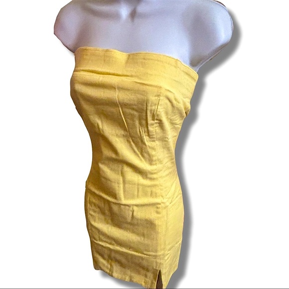 NWT Dolls Kill Yellow Sexy Tube Dress Size Large - Picture 5 of 9